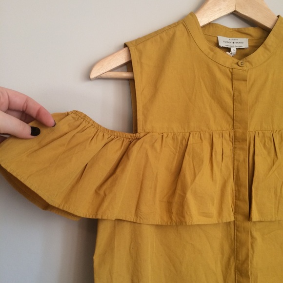 NWT Lucky Brand Ruffle Button Down - Picture 3 of 5